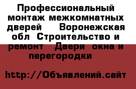 Профессиональный монтаж межкомнатных дверей.  - Воронежская обл. Строительство и ремонт » Двери, окна и перегородки   